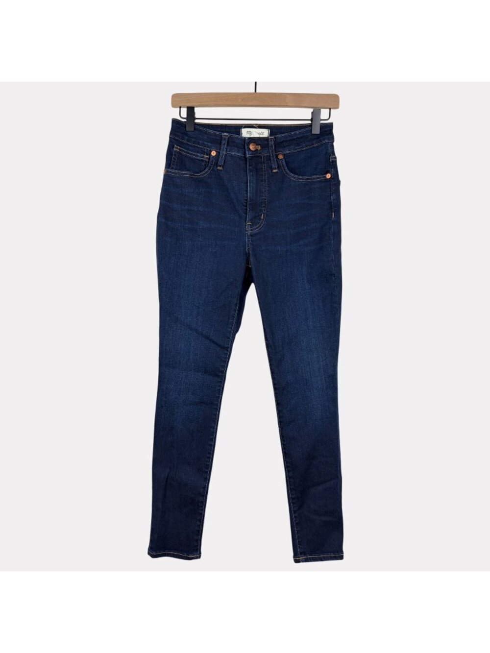 Madewell Curvy High Rise Skinny Jeans Womens 27P Petite Dark Wash Blue Zip Fly